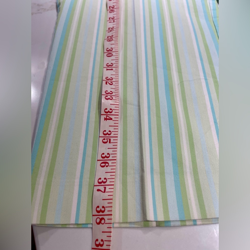 TALBOTS Summer Slacks, Wide leg, Ankle, light blue/green stripe, Size 16 - Picture 3 of 6